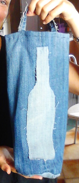 portabottiglie in jeans