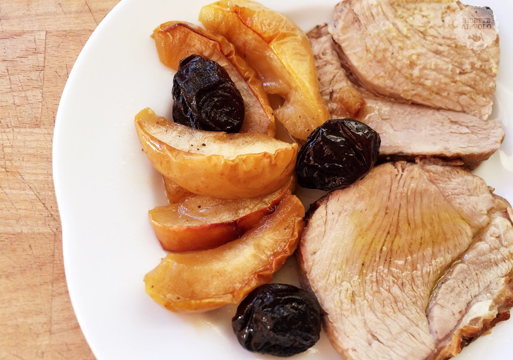 arrosto di maiale con mele e prugne